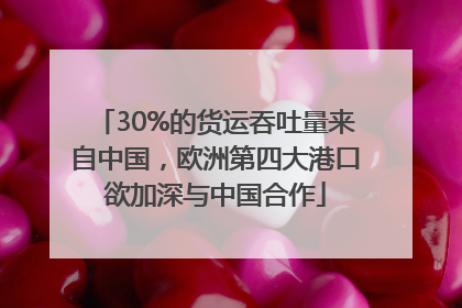 30%的货运吞吐量来自中国，欧洲第四大港口欲加深与中国合作